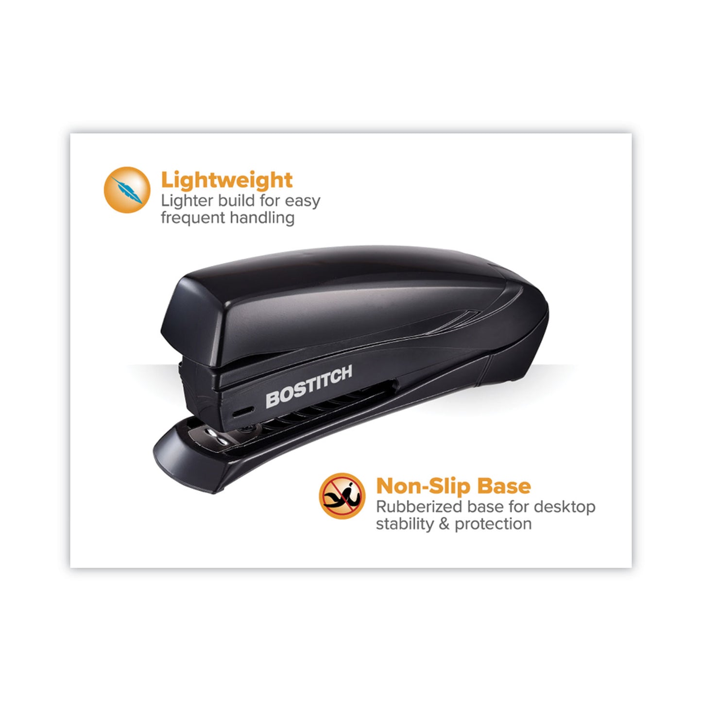 Bostitch Inspire Spring-Powered Full-Strip Stapler, 20-Sheet Capacity, Black (1423)