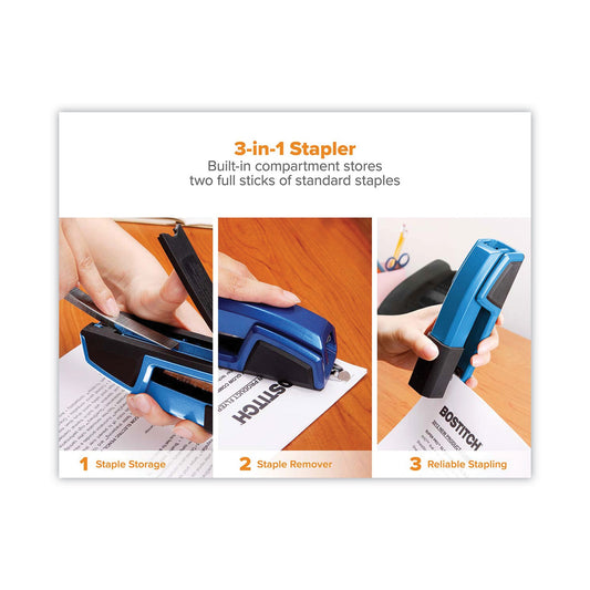 Bostitch Epic Stapler, 25-Sheet Capacity, Blue (B777BLUE)