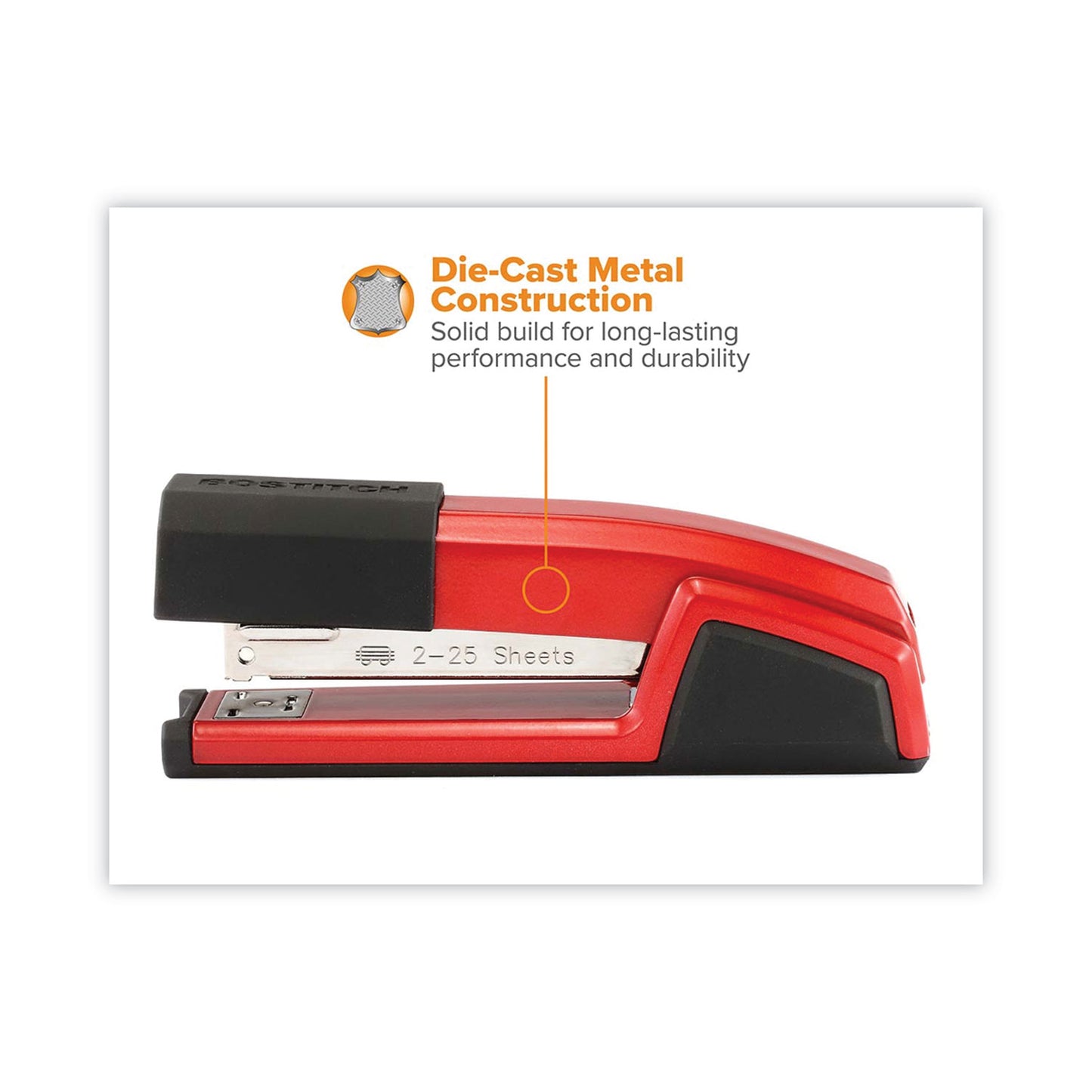 Bostitch Epic Stapler, 25-Sheet Capacity, Red (B777RED)