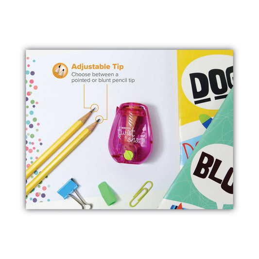 Bostitch Twist-n-Sharp Pencil Sharpener, One-Hole, 3.5 x 1.25 x 5.5, Assorted Colors, 3/Box (PS1ADJ3PK)
