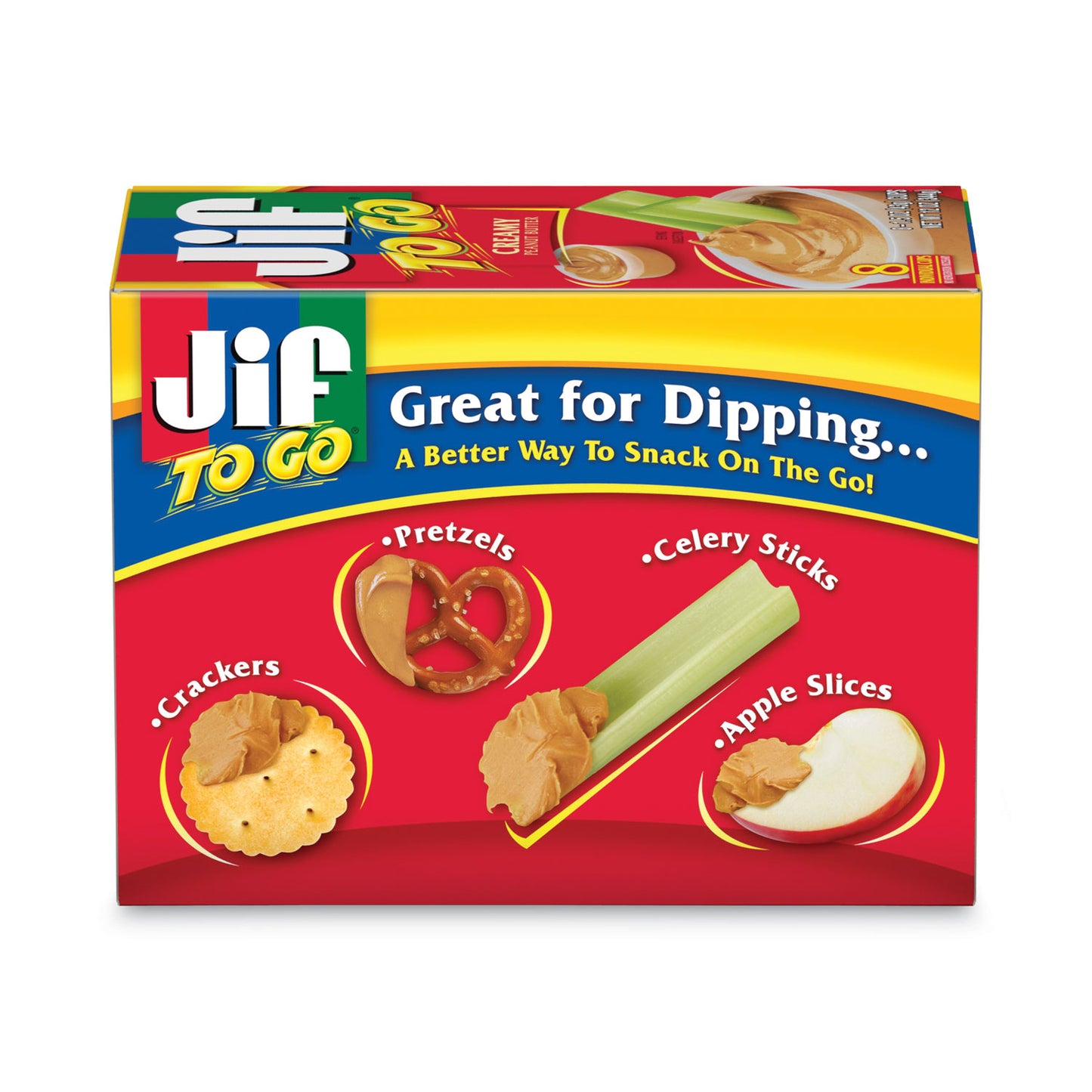 Jif Spreads, Creamy Peanut Butter, 1.5 oz Cup, 8/Box (24136)