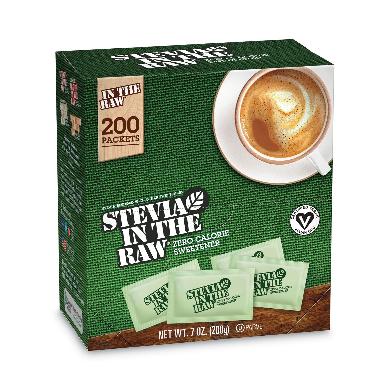 Stevia in the Raw Sweetener, .035oz Packet, 200/Box, 2 Box/Carton (76014CT)