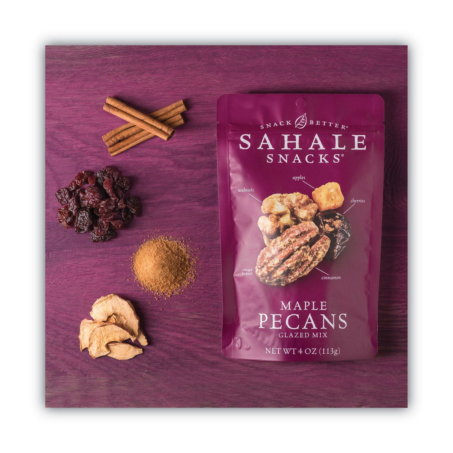 Sahale Snacks Glazed Mixes, Maple Cinnamon Pecan Walnut, 1.5 oz Pouch, 18/Carton (00018)