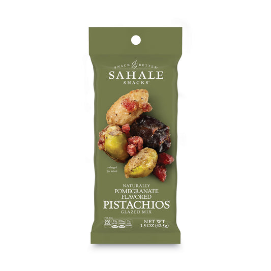 Sahale Snacks Glazed Mixes, Pomegranate Pistachio Almond, 1.5 oz Pouch, 18/Carton (00019)