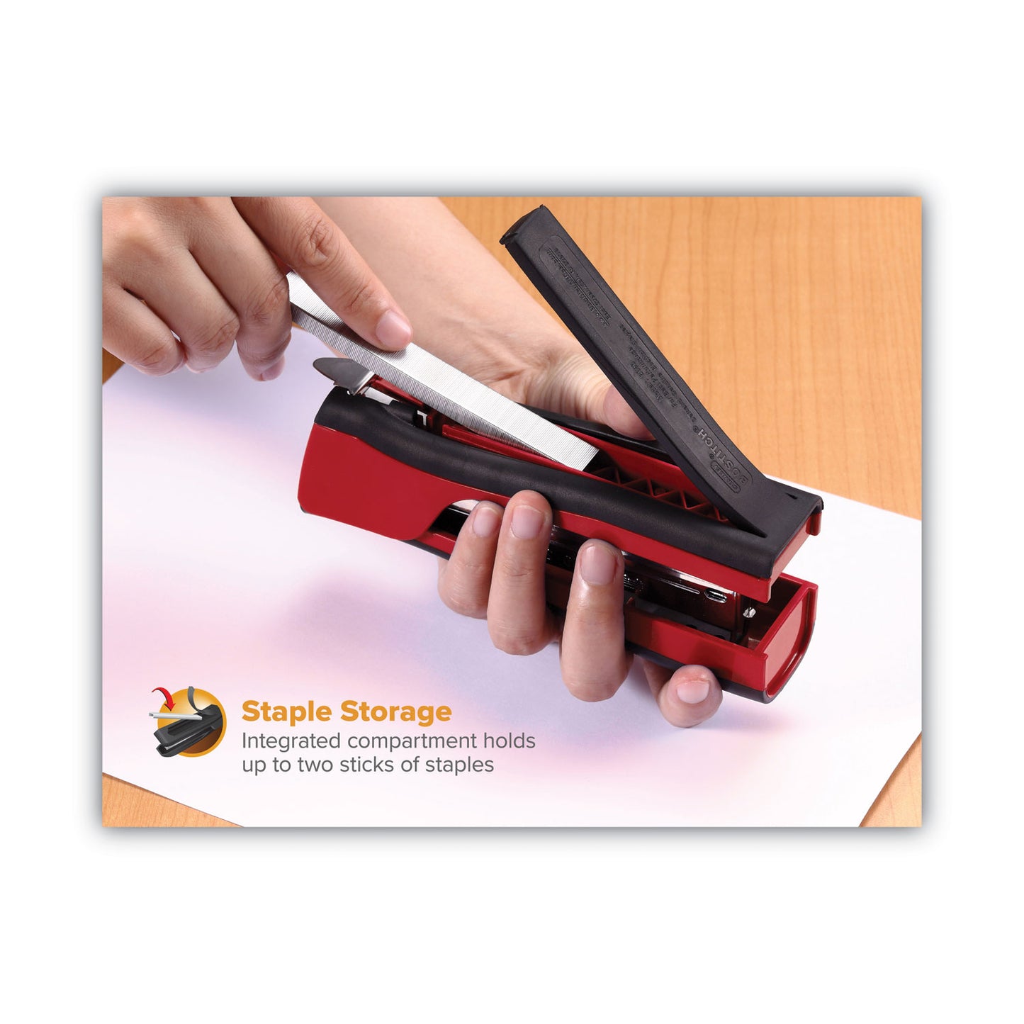 Bostitch Dynamo Stapler, 20-Sheet Capacity, Red (B696RRED)