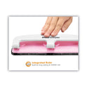 Bostitch 12-Sheet EZ Squeeze InCourage Three-Hole Punch, 9/32" Holes, Pink (2188)