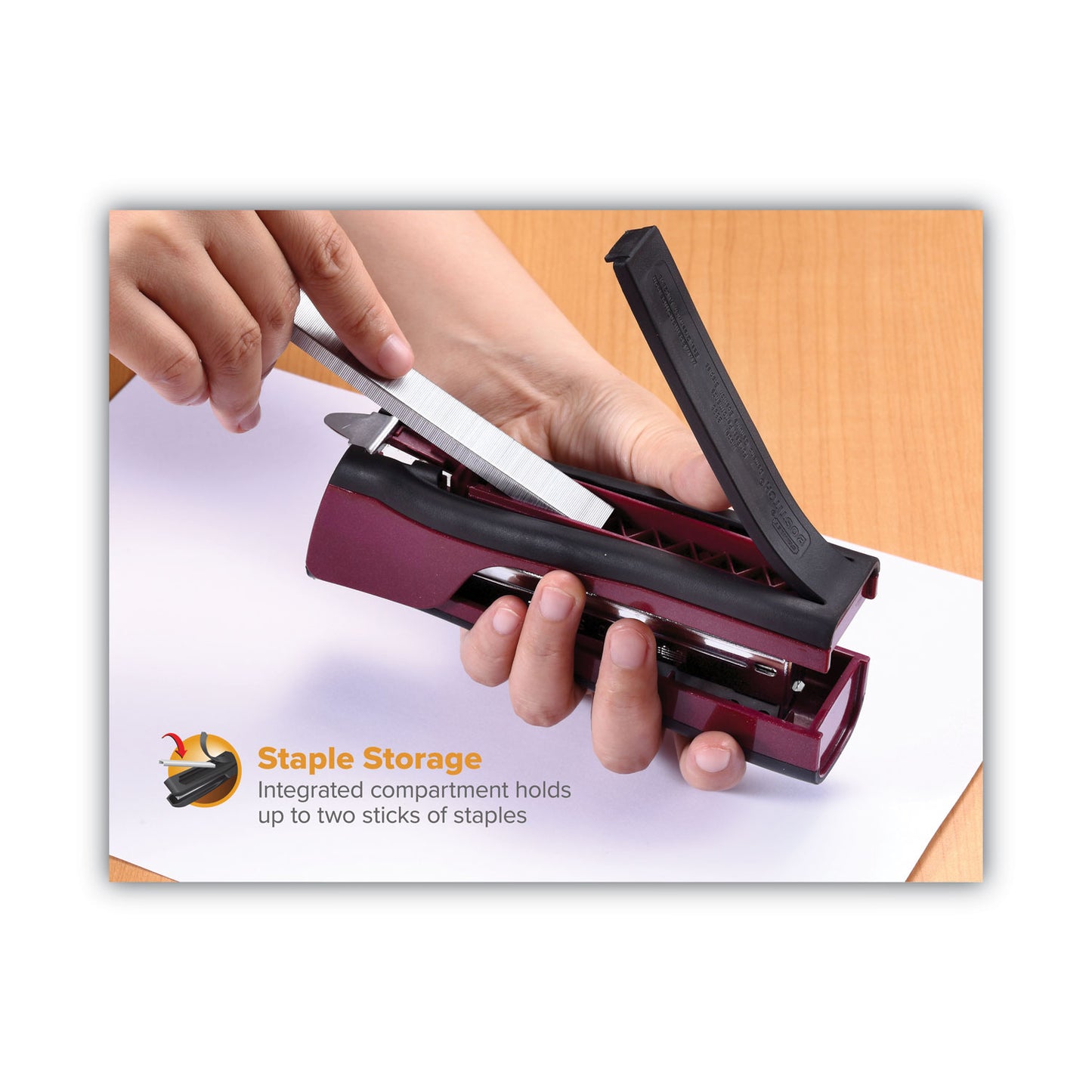 Bostitch Dynamo Stapler, 20-Sheet Capacity, Wine Metallic (B696RMAG)