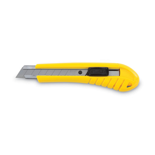 Stanley Standard Snap-Off Knife, 18 mm Blade, 6.75" Plastic Handle, Yellow (10280)