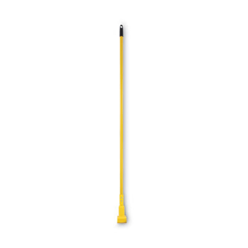 Plastic Jaws Mop Handle for 5 Wide Mop Heads, Aluminum, 1" dia x 60", Yellow