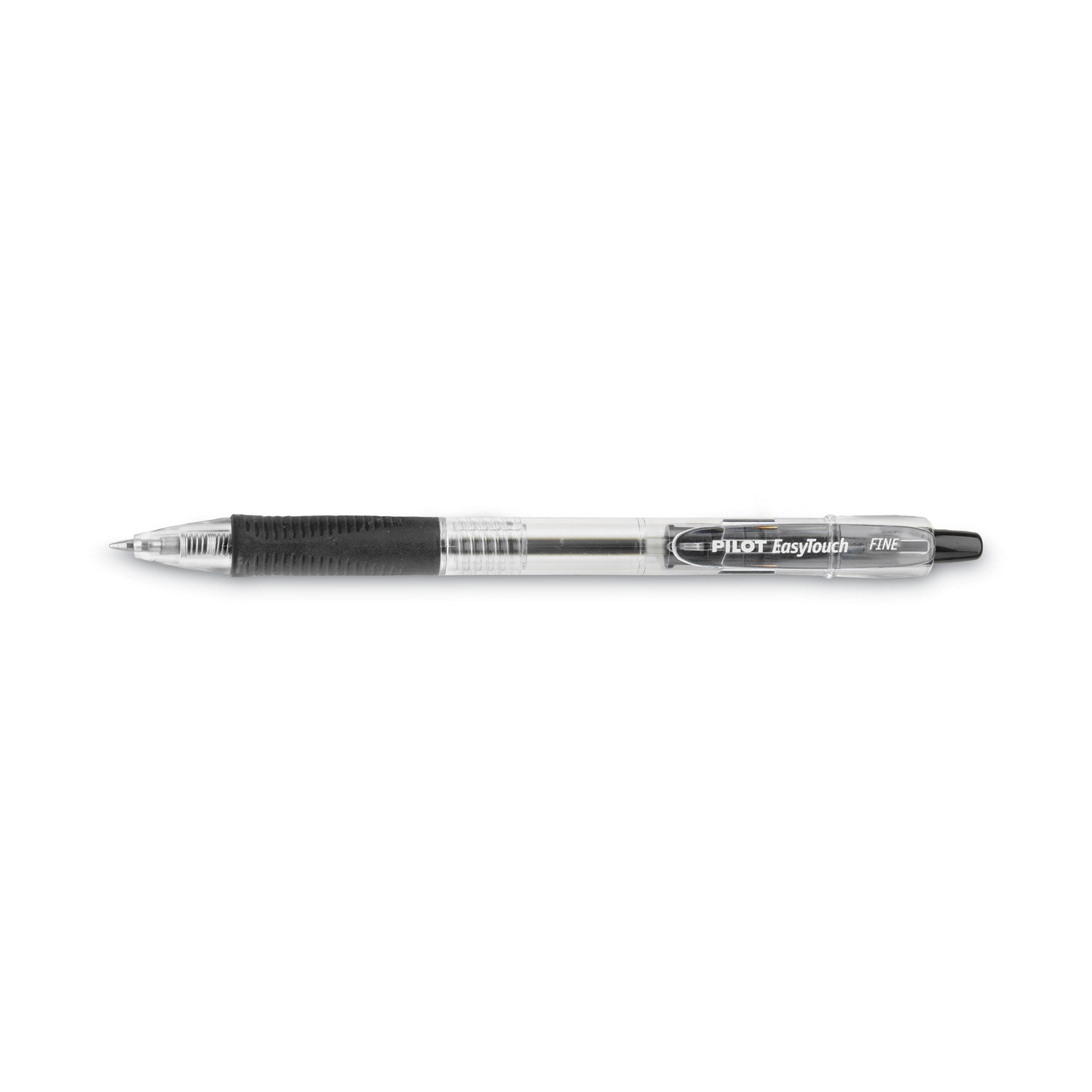 Pilot EasyTouch Ballpoint Pen, Retractable, Fine 0.7 mm, Black Ink, Clear Barrel, Dozen (32210)