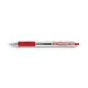 Pilot EasyTouch Ballpoint Pen, Retractable, Fine 0.7 mm, Red Ink, Clear Barrel, Dozen (32212)