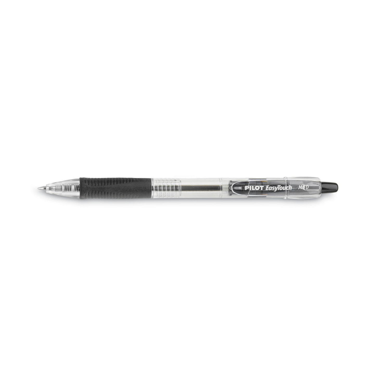 Pilot EasyTouch Ballpoint Pen, Retractable, Medium 1 mm, Black Ink, Clear Barrel, Dozen (32220)