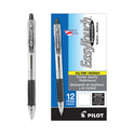 Pilot EasyTouch Ballpoint Pen, Retractable, Medium 1 mm, Black Ink, Clear Barrel, Dozen (32220)