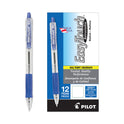 Pilot EasyTouch Ballpoint Pen, Retractable, Medium 1 mm, Blue Ink, Clear Barrel, Dozen (32221)