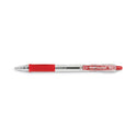 Pilot EasyTouch Ballpoint Pen, Retractable, Medium 1 mm, Red Ink, Clear Barrel, Dozen (32222)