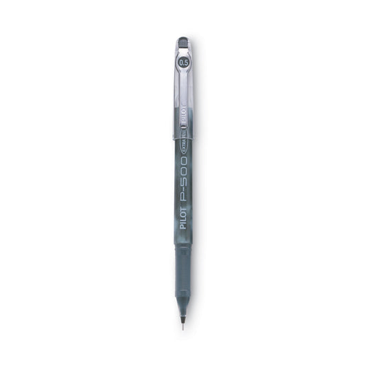 Pilot Precise P-500 Gel Pen, Stick, Extra-Fine 0.5 mm, Black Ink, Black Barrel, Dozen (38600)