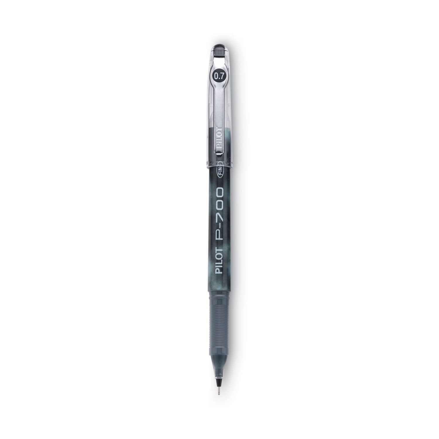 Pilot Precise P-700 Gel Pen, Stick, Fine 0.7 mm, Black Ink, Black Barrel, Dozen (38610)