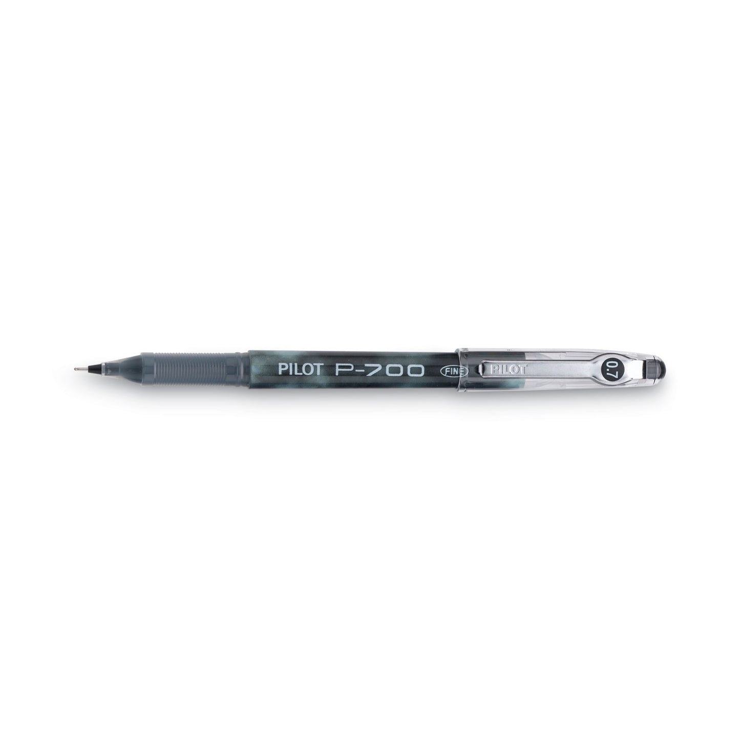 Pilot Precise P-700 Gel Pen, Stick, Fine 0.7 mm, Black Ink, Black Barrel, Dozen (38610)