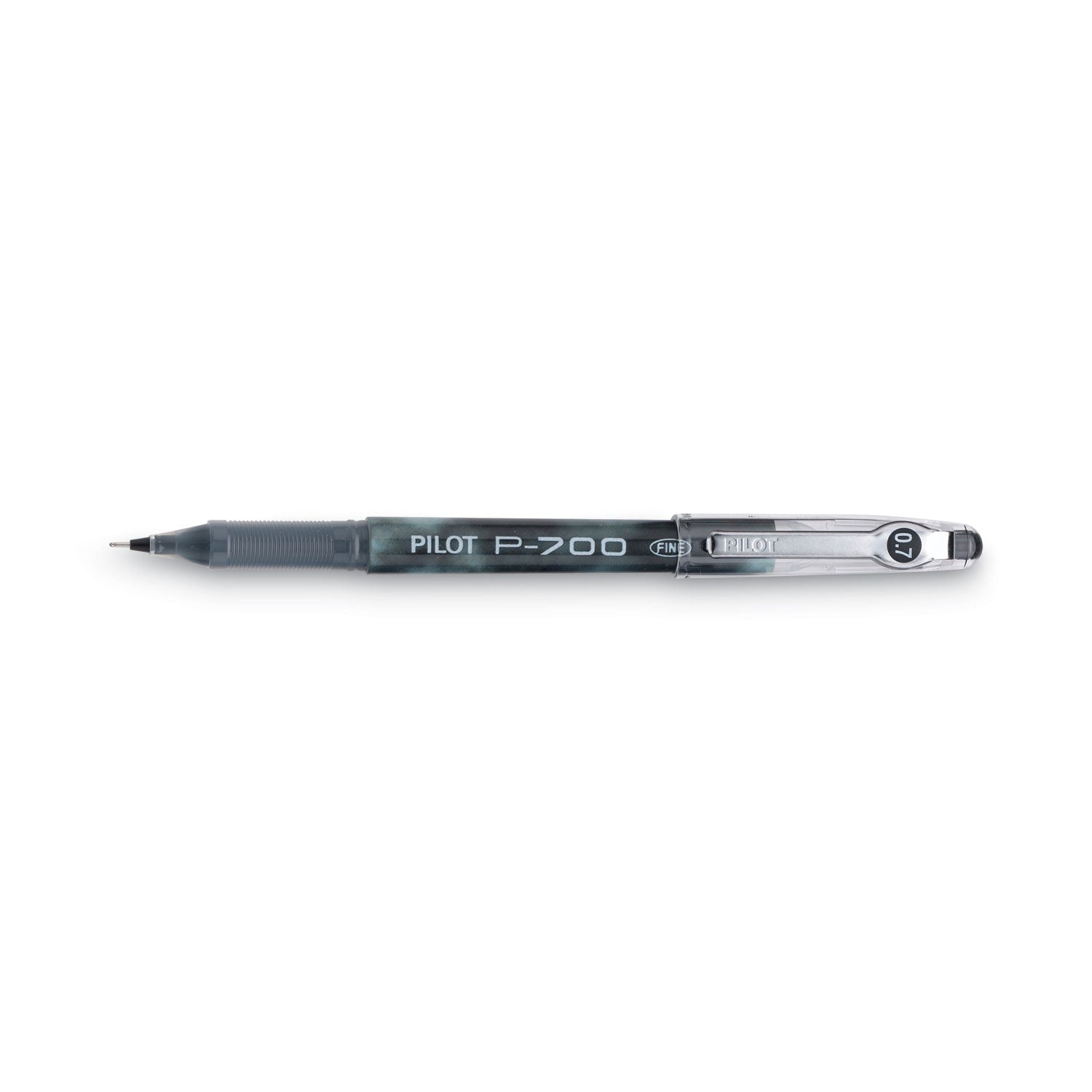 Pilot Precise P-700 Gel Pen, Stick, Fine 0.7 mm, Black Ink, Black Barrel, Dozen (38610)