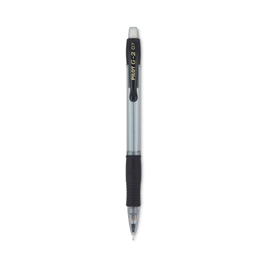 Pilot G2 Mechanical Pencil, 0.7 mm, HB (#2), Black Lead, Clear/Black Barrel, Dozen (51015)