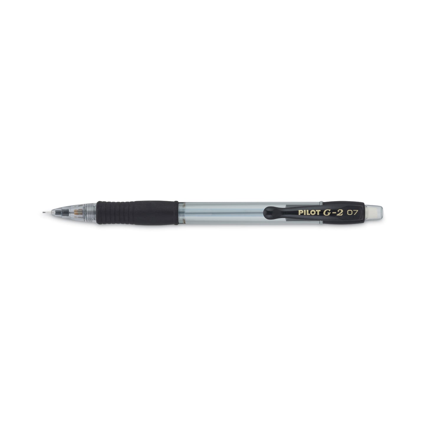 Pilot G2 Mechanical Pencil, 0.7 mm, HB (#2), Black Lead, Clear/Black Barrel, Dozen (51015)