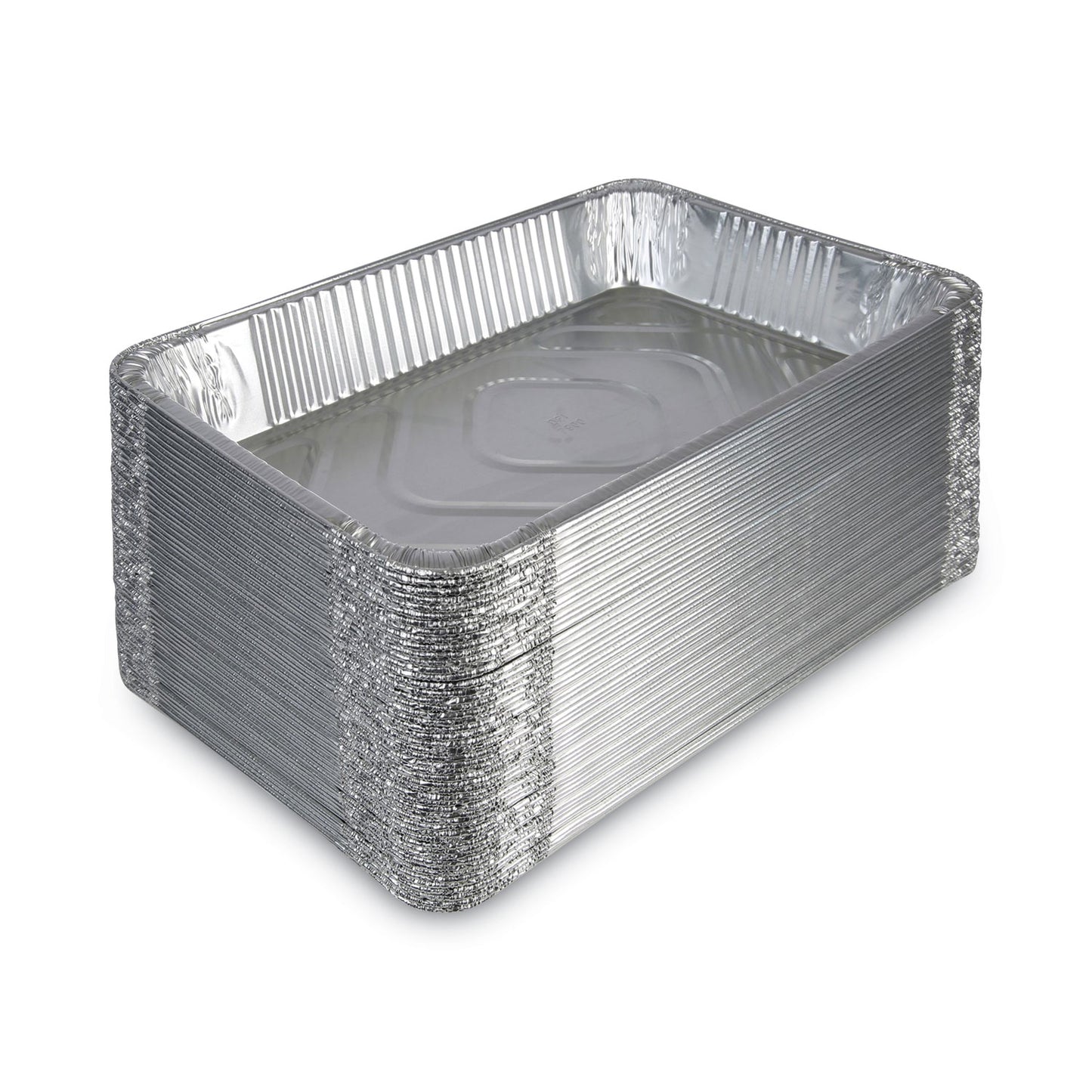 Boardwalk Aluminum Steam Table Pans, Full-Size Deep, 620 Gauge, 3.19" Deep, 12.81 x 20.75, 50/Carton (STEAMFLDP)