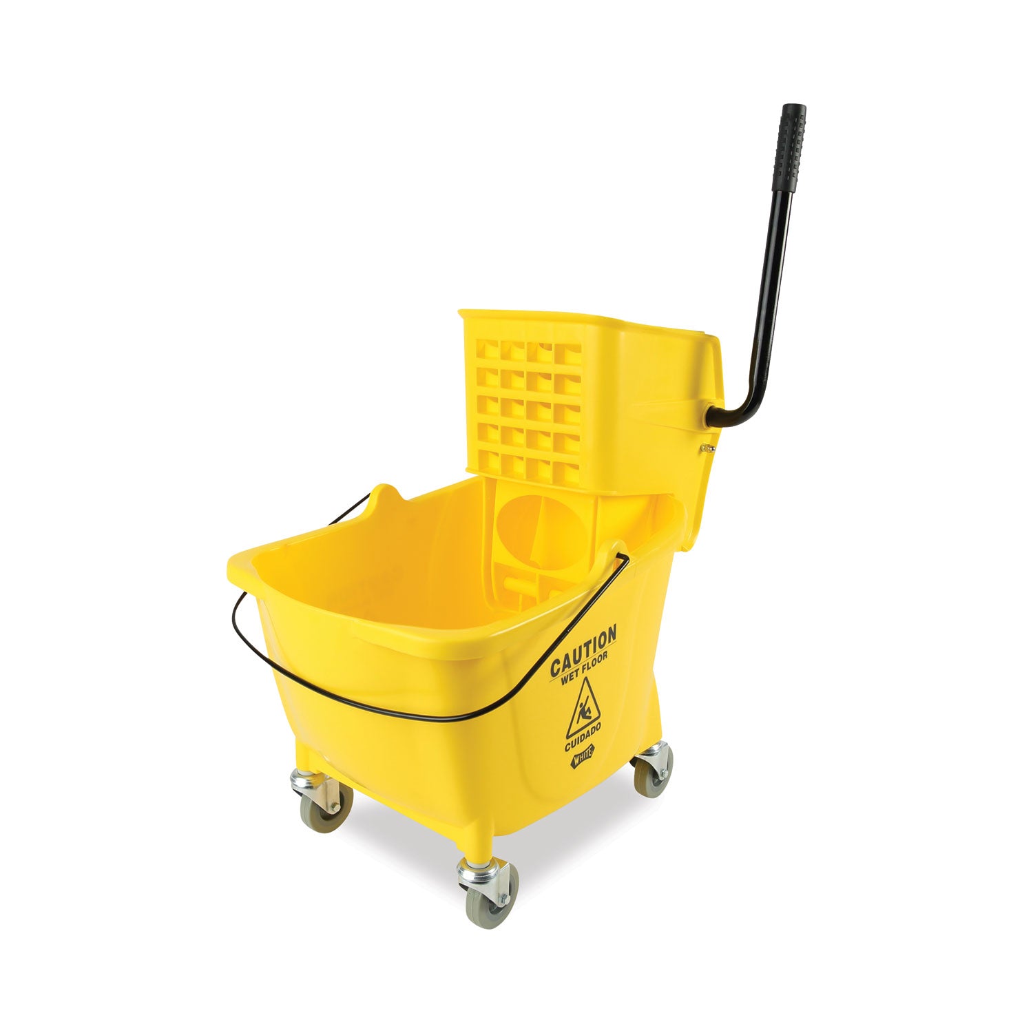 Boardwalk Pro-Pac Side-Squeeze Wringer/Bucket Combo, 8.75 gal, Yellow/Silver (2635COMBOYEL)