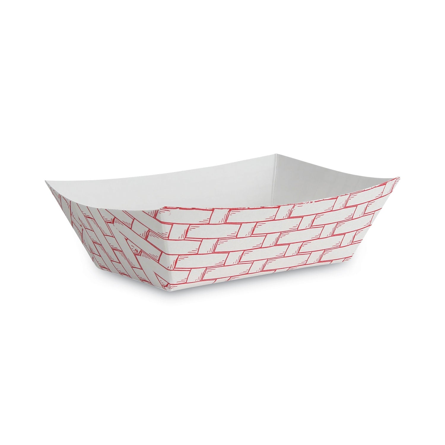 Boardwalk Paper Food Baskets, 1 lb Capacity, Red/White, 1,000/Carton (30LAG100)