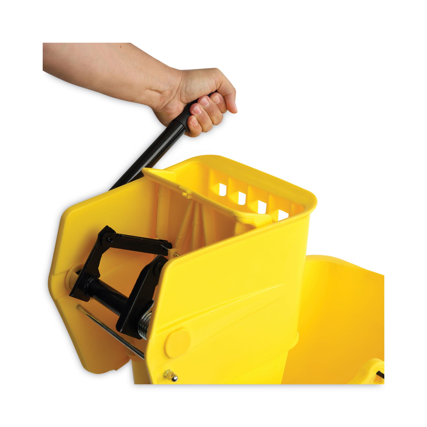 Boardwalk Pro-Pac Side-Squeeze Wringer/Bucket Combo, 8.75 gal, Yellow/Silver (2635COMBOYEL)