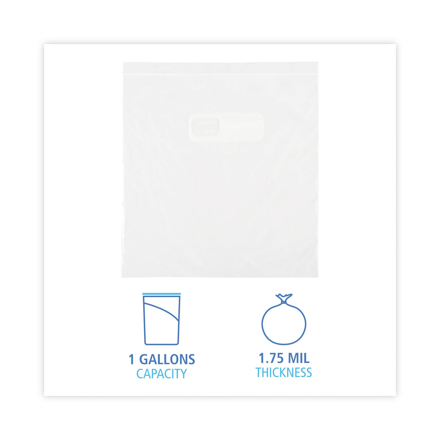 Boardwalk Reclosable Food Storage Bags, Gallon, 10.5" x 11", Clear, 250/Box (1GALBAG)