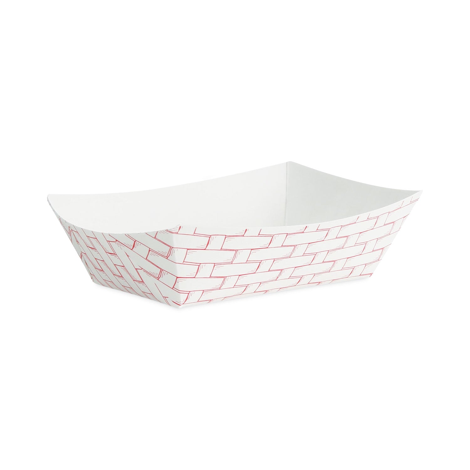 Boardwalk Paper Food Baskets, 0.5 lb Capacity, Red/White, 1,000/Carton (30LAG050)