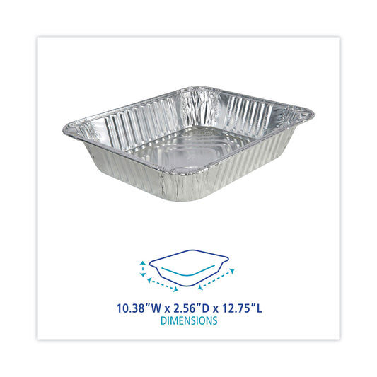 Boardwalk Aluminum Steam Table Pans, Half-Size Deep, 400 Gauge, 2.56" Deep, 10.38 x 12.75, 100/Carton (STEAMHFDP)