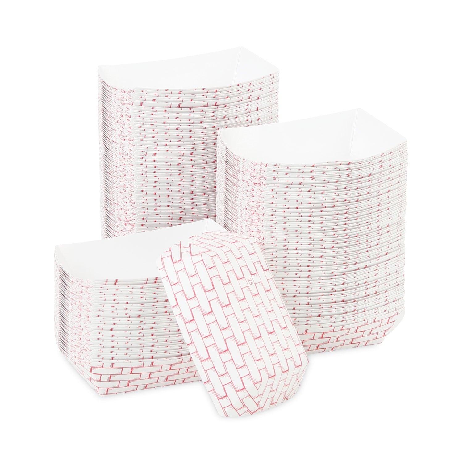 Boardwalk Paper Food Baskets, 0.25 lb Capacity, 2.69 x 4 x 1.05, Red/White, 1,000/Carton (30LAG025)