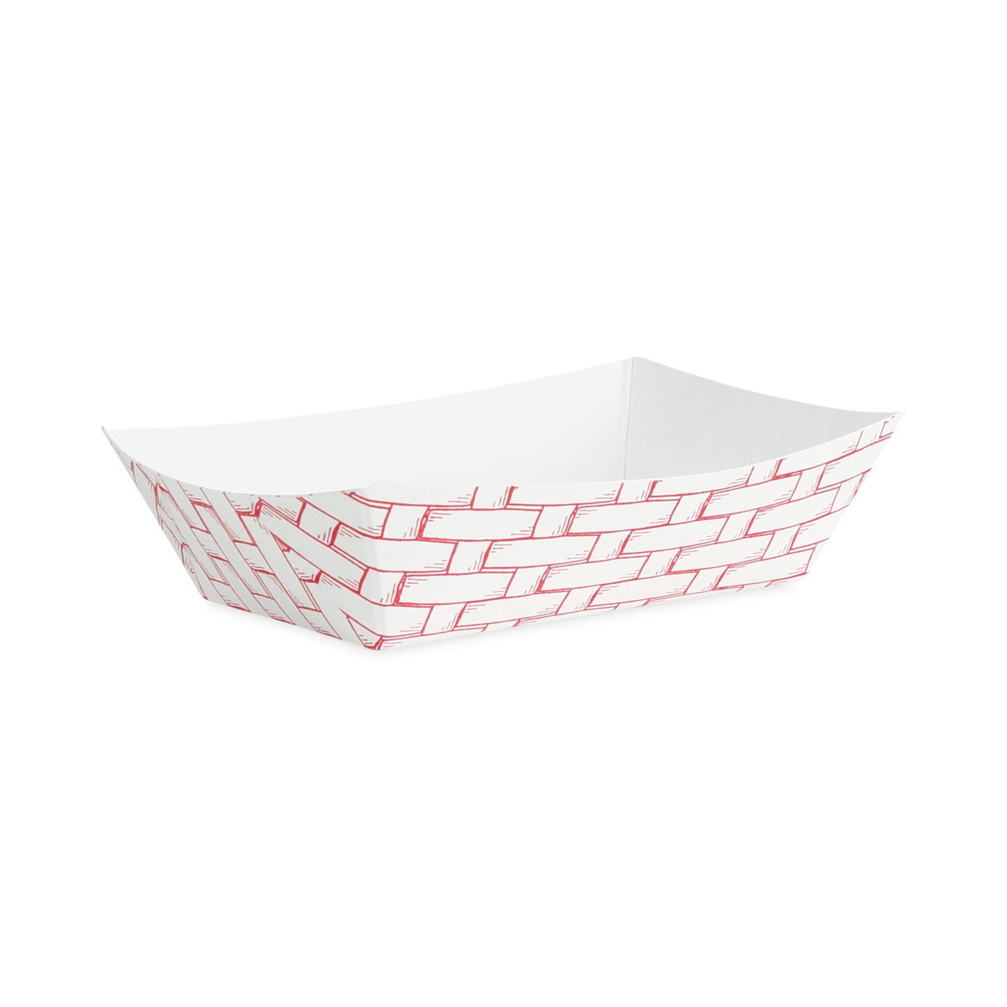 Boardwalk Paper Food Baskets, 0.25 lb Capacity, 2.69 x 4 x 1.05, Red/White, 1,000/Carton (30LAG025)