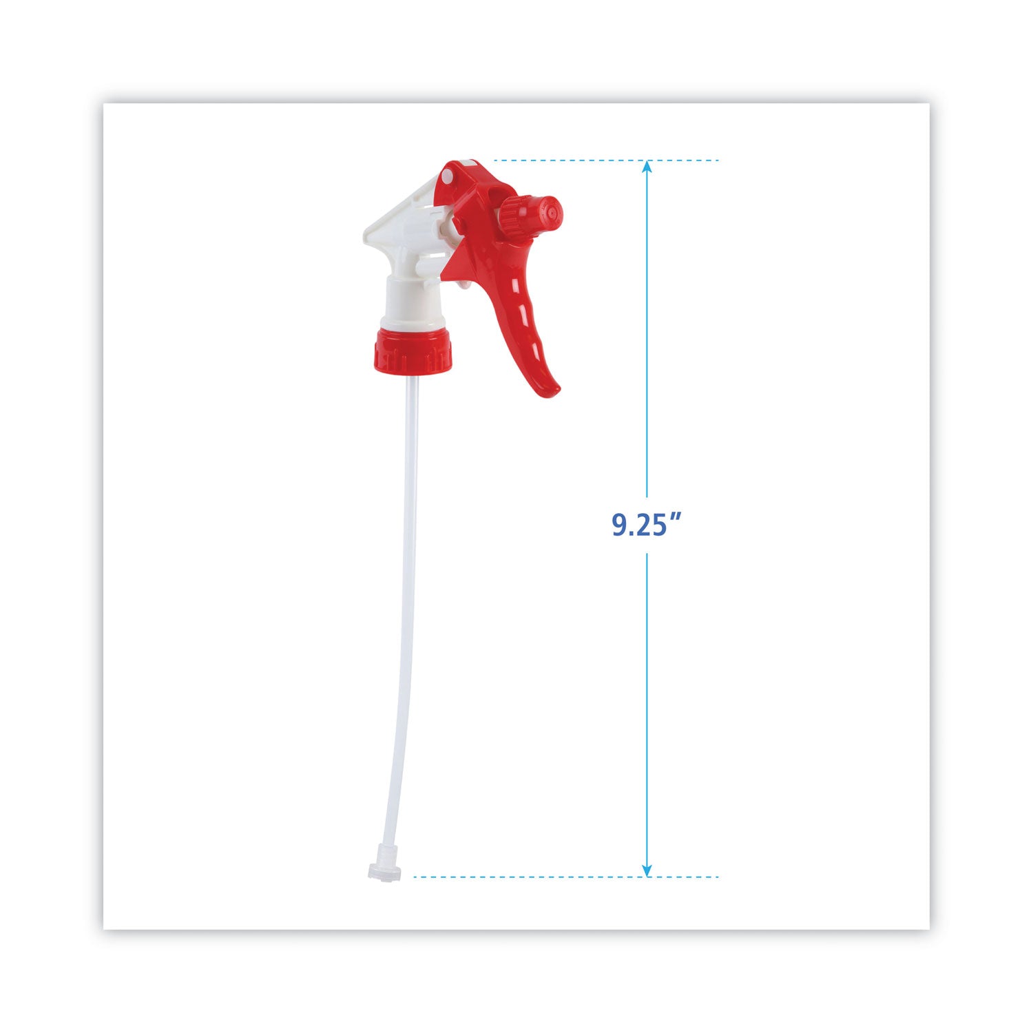 Boardwalk Trigger Sprayer 250, 9.25" Tube Fits 32 oz Bottles, Red/White, 24/Carton (09229)