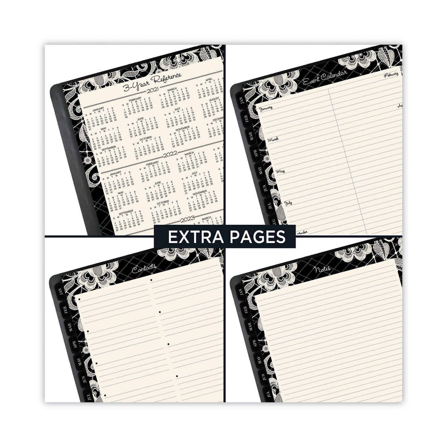 AT-A-GLANCE Lacey Weekly Block Format Professional Appointment Book, Lacey Artwork, 11 x 8.5, Black/White, 13-Month: Jan 2025 to Jan 2026 (541905)
