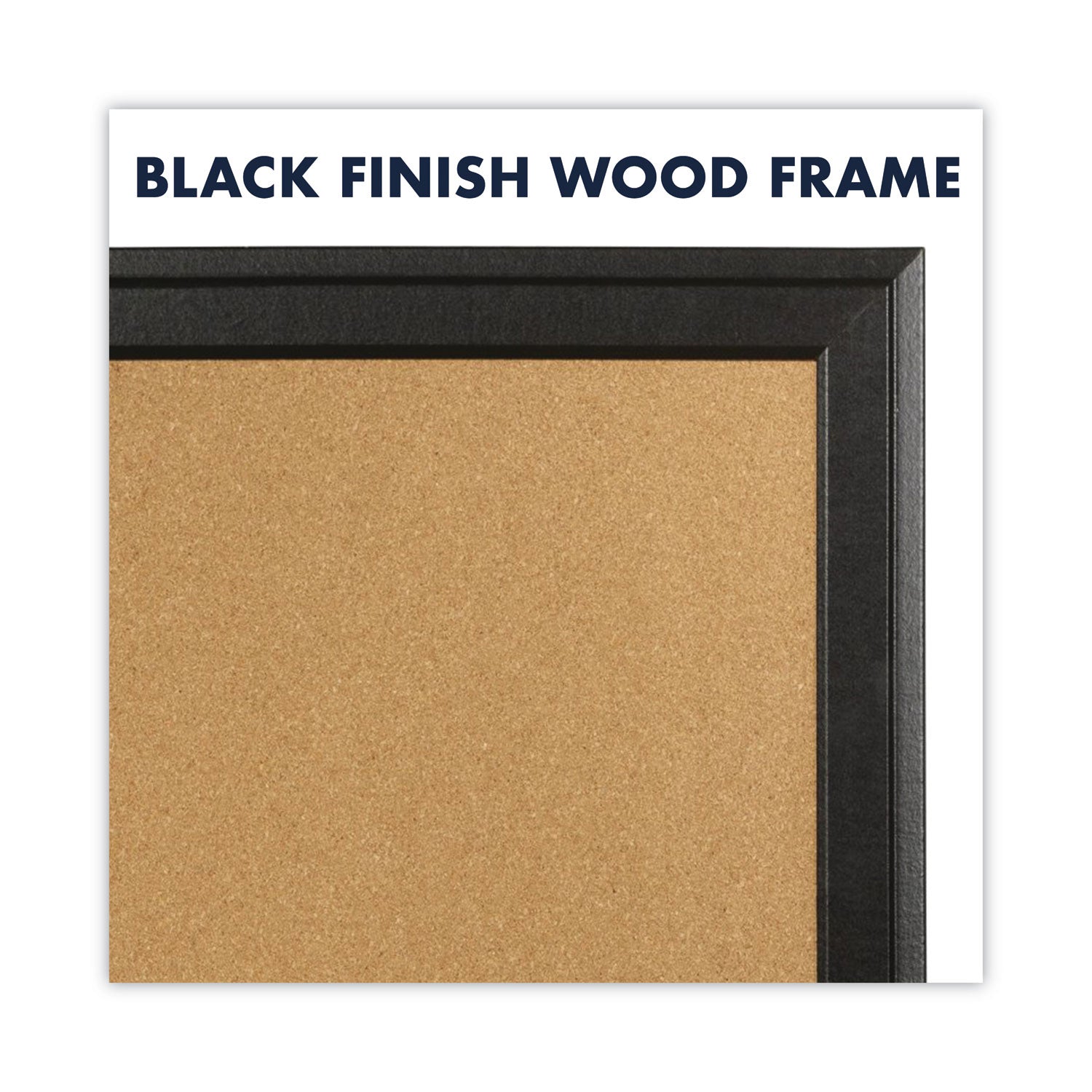 Quartet Cork Bulletin Board with Black Frame, 23 x 17, Tan Surface (79281)