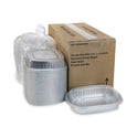 Pactiv Classic Carry-Out Container, 46 oz, 9.75 x 7.75 x 1.75, Silver, Aluminum, 50/Carton (Y6710PWPSFG)