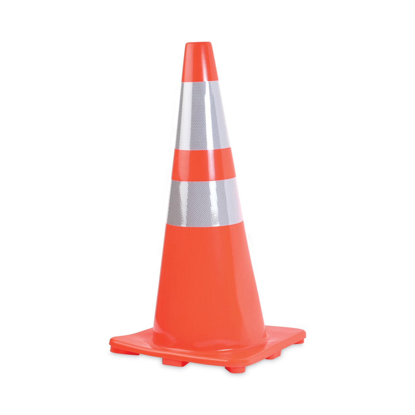 Tatco Traffic Cone, 14 x 14 x 28, Orange/Silver (25900)