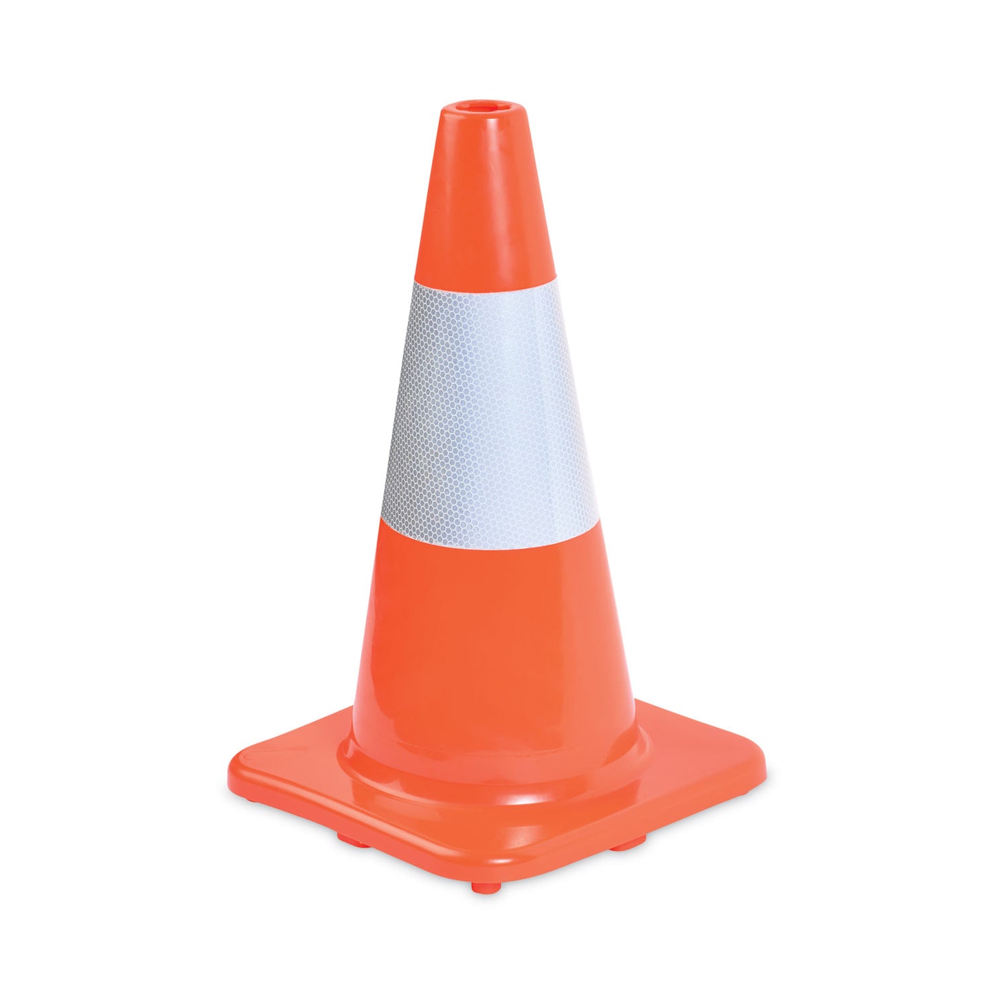 Tatco Traffic Cone, 10 x 10 x 18, Orange/Silver (25500)