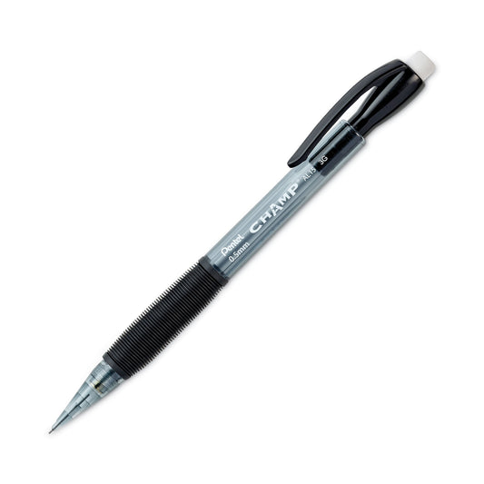 Pentel Champ Mechanical Pencil, 0.5 mm, HB (#2), Black Lead, Translucent Gray Barrel, Dozen (AL15A)