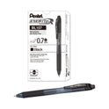 Pentel EnerGel-X Gel Pen, Retractable, Medium 0.7 mm, Black Ink, Smoke/Black Barrel, Dozen (BL107A)