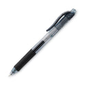 Pentel EnerGel-X Gel Pen, Retractable, Fine 0.5 mm Needle Tip, Black Ink, Clear/Black Barrel, Dozen (BLN105A)