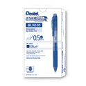 Pentel EnerGel-X Gel Pen, Retractable, Fine 0.5 mm Needle Tip, Blue Ink, Translucent Blue/Blue Barrel, Dozen (BLN105C)