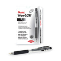 Pentel WOW! Gel Pen, Retractable, Medium 0.7 mm, Black Ink, Clear/Black Barrel, Dozen (K437A)
