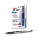 Pentel Oh! Gel Pen, Retractable, Medium 0.7 mm, Blue Ink, Black Barrel, Dozen (K497C)