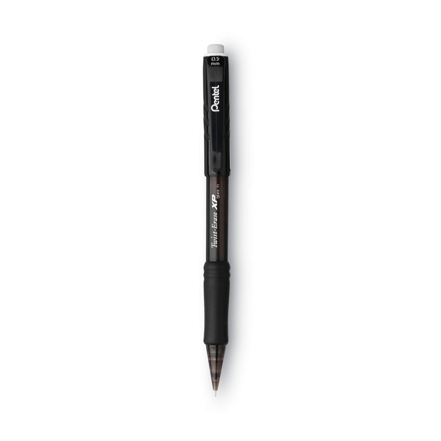 Pentel Twist-Erase EXPRESS Mechanical Pencil, 0.5 mm, HB (#2), Black Lead, Black Barrel, Dozen (QE415A)
