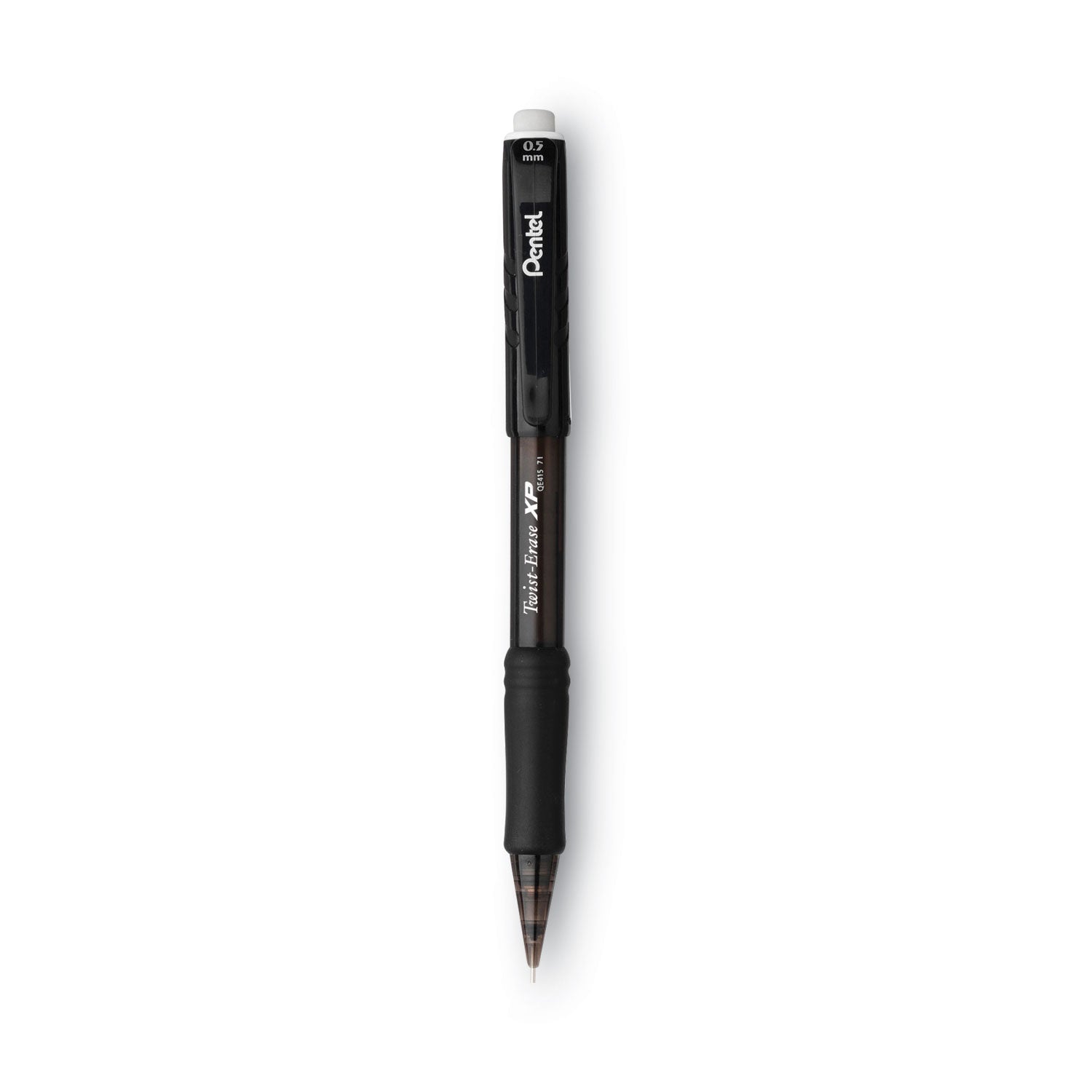 Pentel Twist-Erase EXPRESS Mechanical Pencil, 0.5 mm, HB (#2), Black Lead, Black Barrel, Dozen (QE415A)