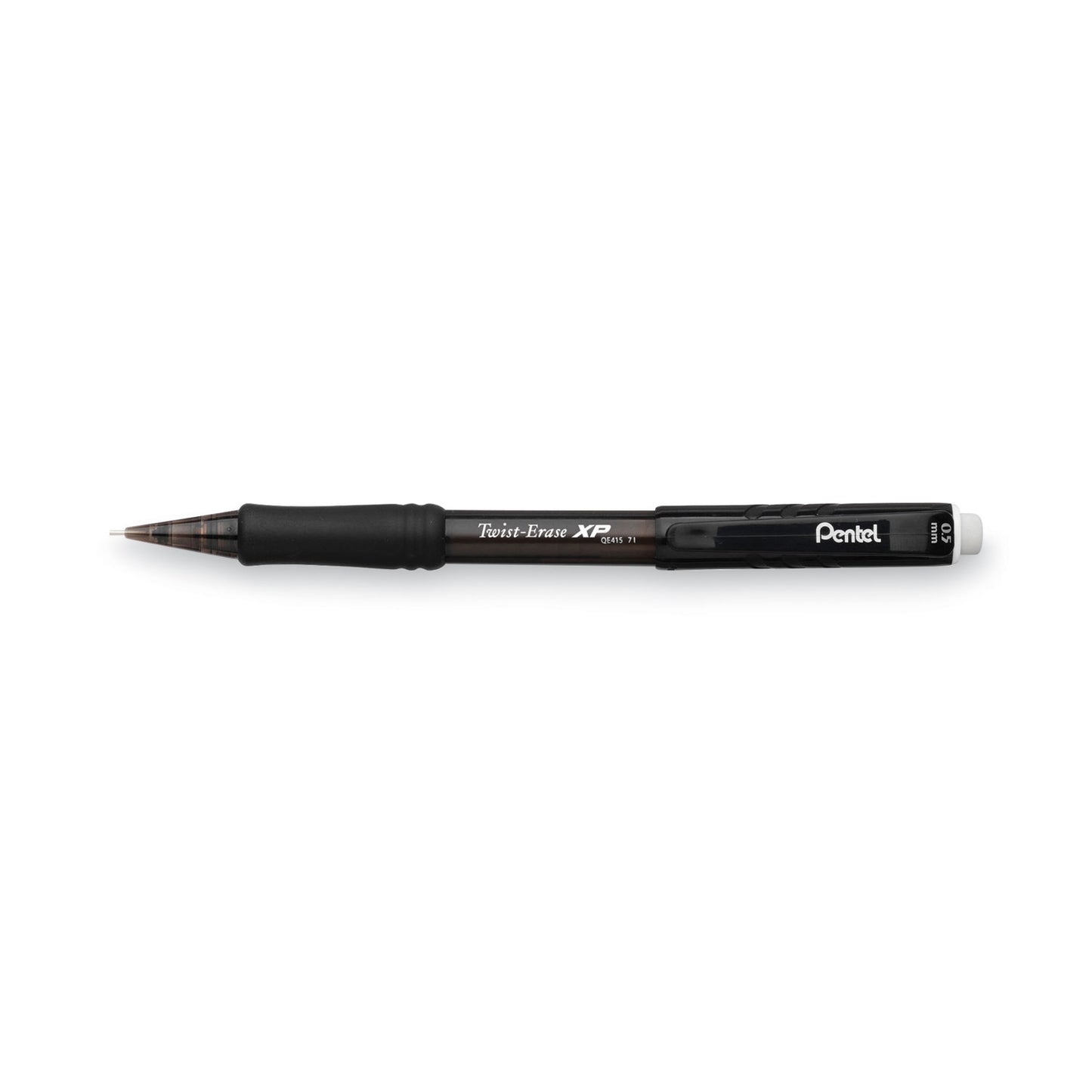Pentel Twist-Erase EXPRESS Mechanical Pencil, 0.5 mm, HB (#2), Black Lead, Black Barrel, Dozen (QE415A)