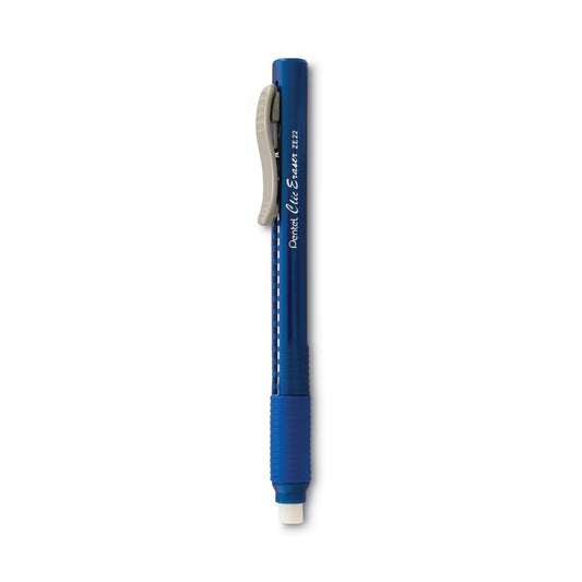 Pentel Clic Eraser Grip Eraser, For Pencil Marks, White Eraser, Blue Barrel (ZE22C)